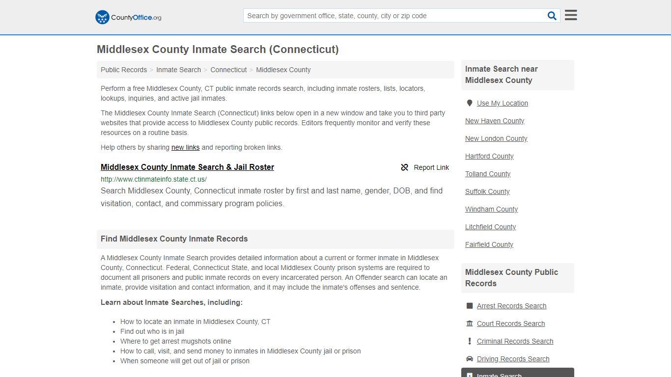 Inmate Search - Middlesex County, CT (Inmate Rosters ...